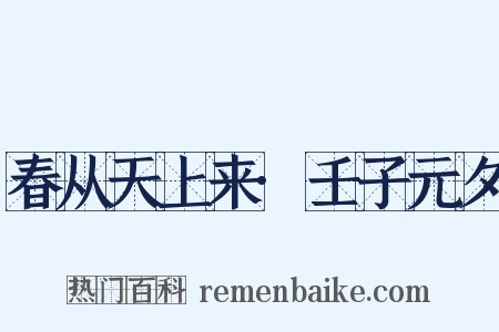 春从天上来·壬子元夕是什么意思的图片